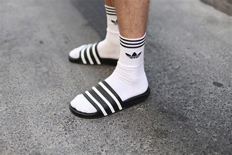 adidas slippers met sokken mode|adidas club slippers.